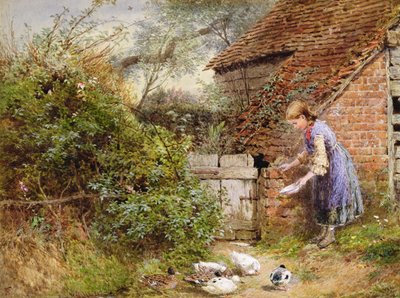 De Eenden Voeren door Myles Birket Foster